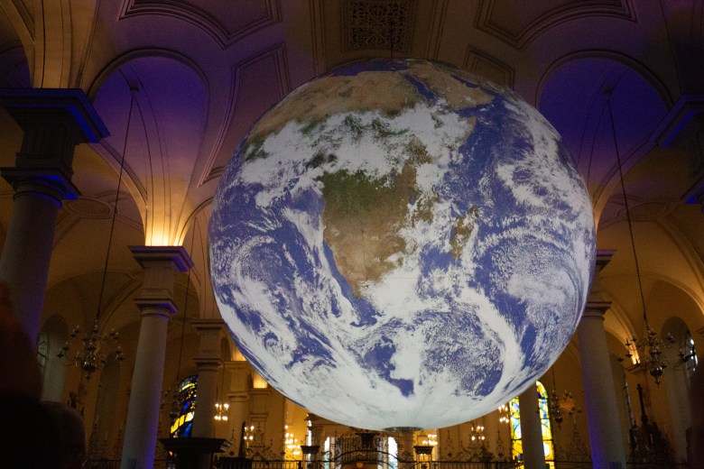 Africa on Gaia by Luke Jerram in Derby Cathedral
