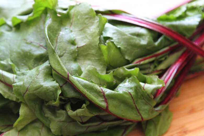 Fresh beetroot leaves