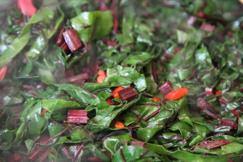 Wilted beetroot leaves