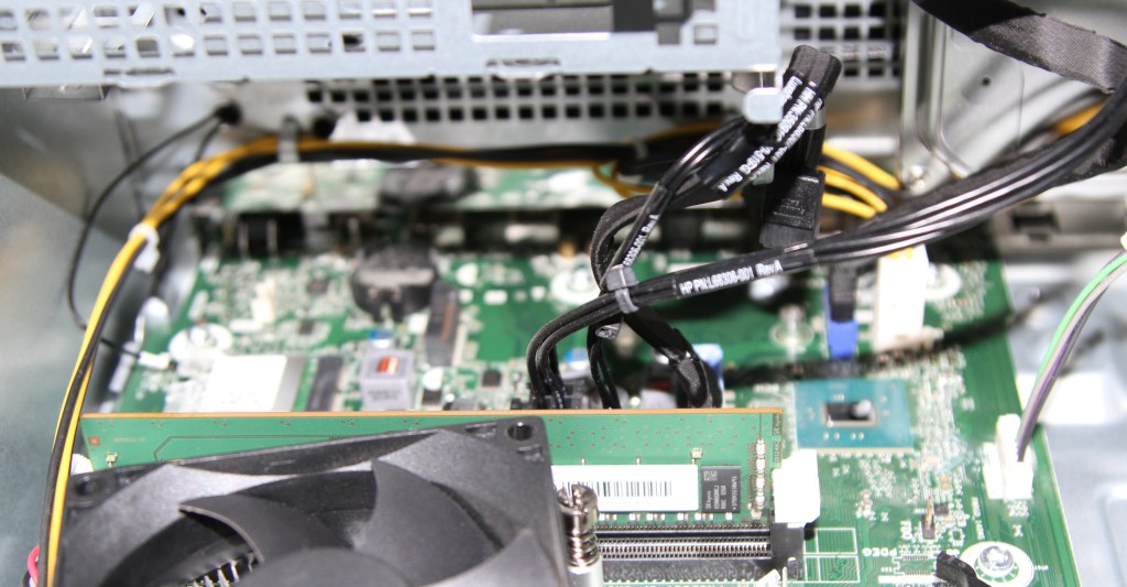 Inside a desktop computer 