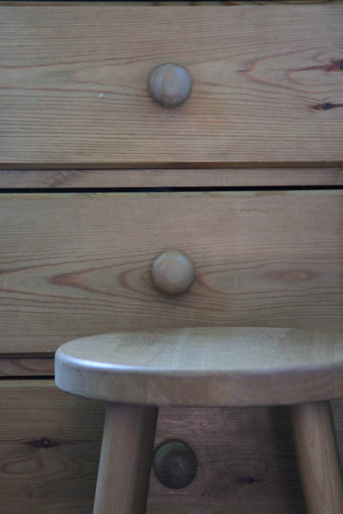 Wooden Drawers and Stool